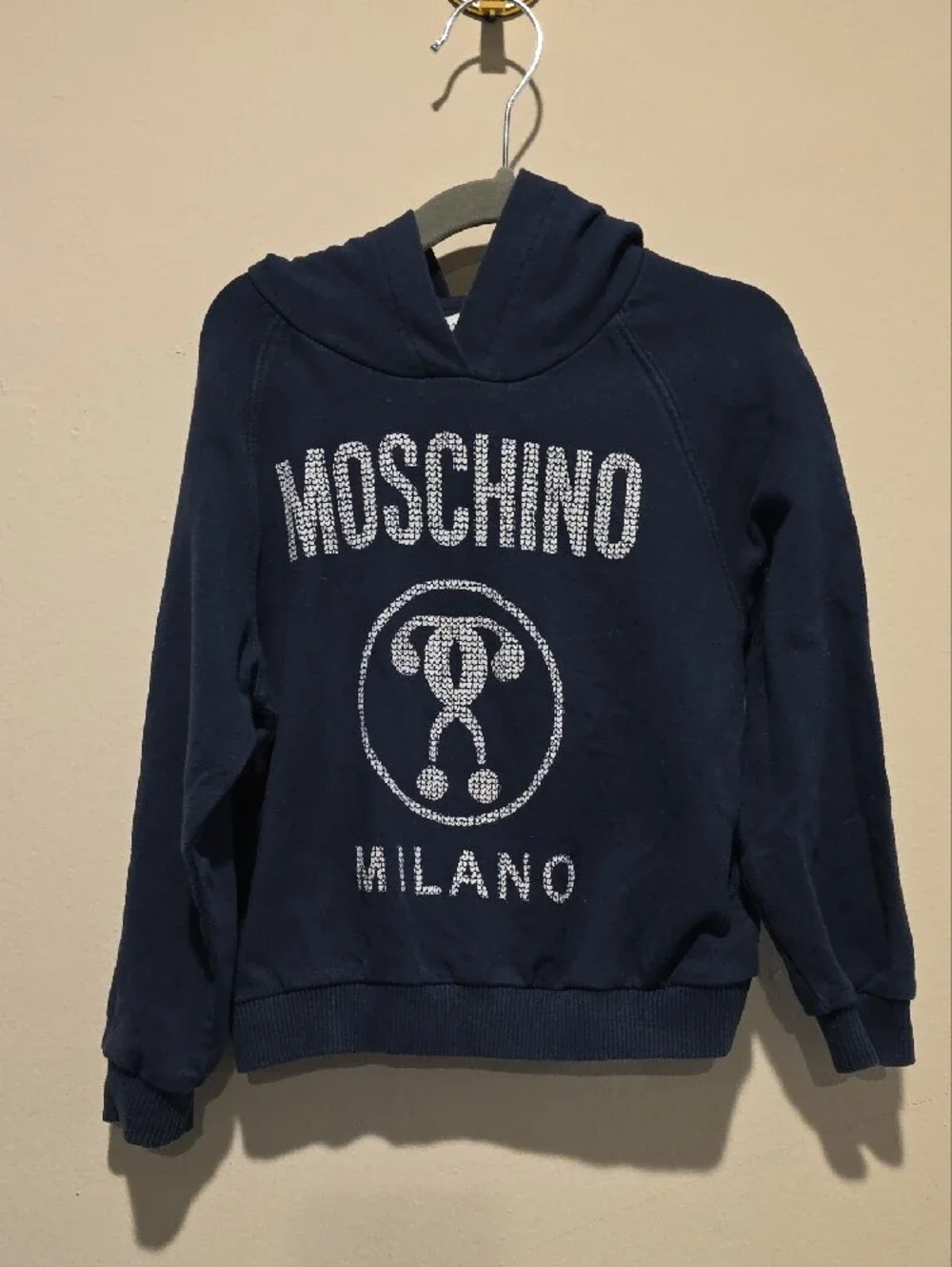 Moschino Kids Navy Logo Hoodie - Milano Sweatshirt 2017 Jeremy Scott Size 4